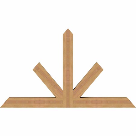 Ekena Millwork Saratoga Timber Gable Bracket, Western Red Cedar, 48"W x 28"H x 3 1/2"D x 3 1/2"F, 14/12 Pitch GBW048X28X0404SAR00SWR